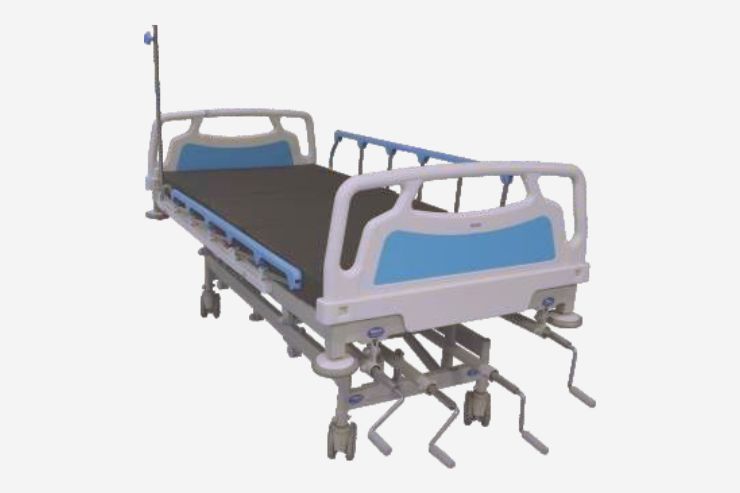 FIVE FUNCTIONS MANUAL ICU BED Overall Size : 2200L X 1000W X 600-800H mm.