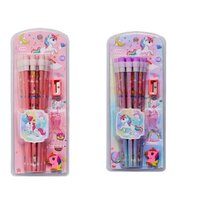 Cherry Box Kids Pencil - 12 Wooden Unicorn Writing Pencils Set | Includes Grip Unicorn Eraser & Sharpener, Perfect Birthday Stationary Gift For Kids