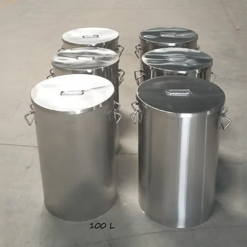 100L Stainless Steel Storage Container - Color: Silver