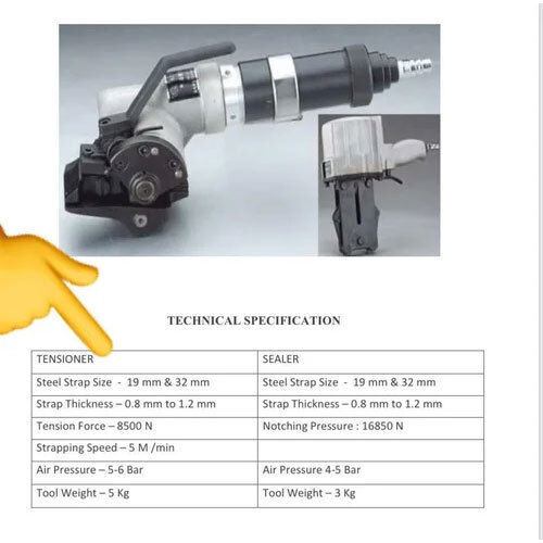 Pneumatic Steel Strap Strapping Tensioner & Sealer - Color: Black