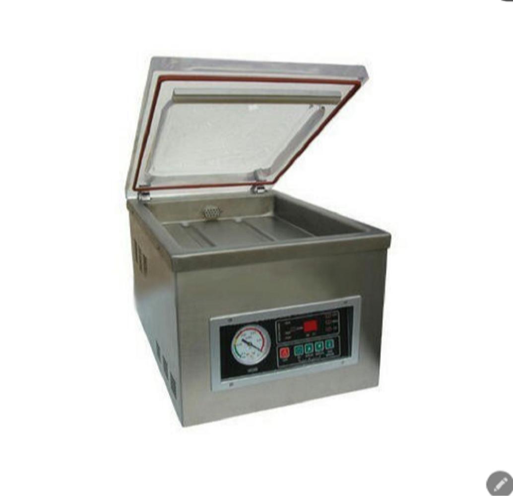 Table Type Vacuum Pack Machine - Metal Construction, 485x340x345 Mm, Silver Color | Automatic Hmi Control, Sealing Speed 1-4 Times/minute, Warranty Included