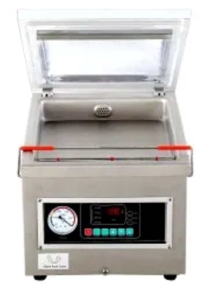 Table Type Vacuum Pack Machine - Metal Construction, 485x340x345 Mm, Silver Color | Automatic Hmi Control, Sealing Speed 1-4 Times/minute, Warranty Included