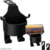Car Seat Headrest Cup Holder With Hooks - High-quality Pp Material, 27.41 X 13.59 X 8.61 Cm | Multi-functional Dual-hook Design, Easy Installation, Replaceable Hook