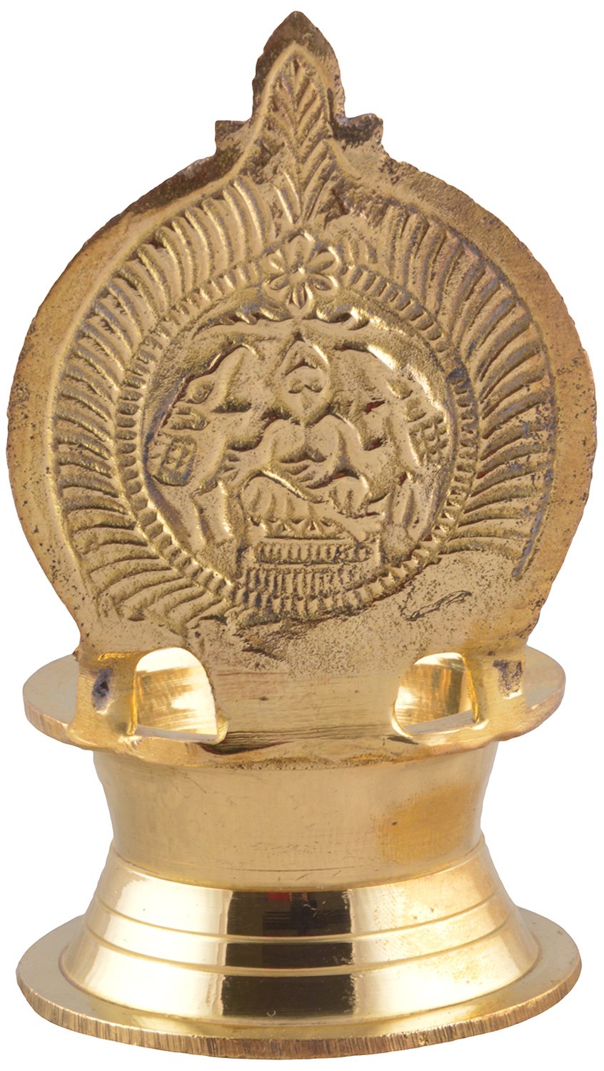 Kamakshi Devi Brass Oil Deepam Diya - 11cm Gold Finish | Easy To Clean Fireproof Rust Proof
