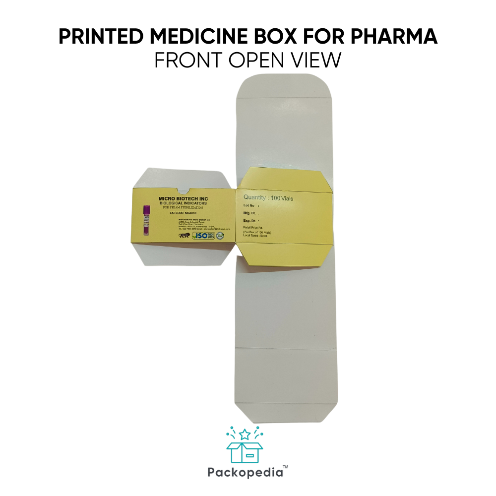 Printed Corrugated Medicine Box for Pharma - E-flute