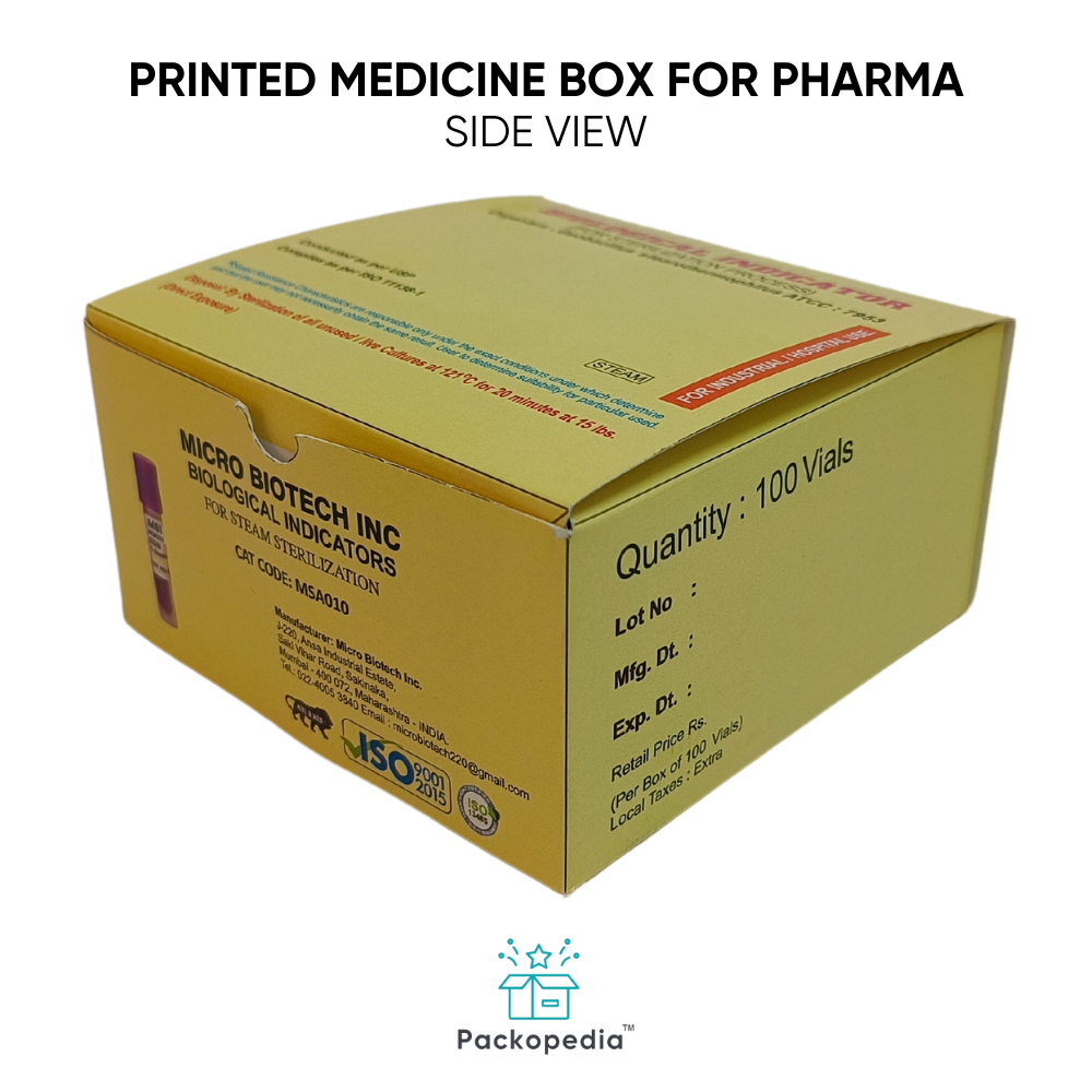 Printed Corrugated Medicine Box for Pharma - E-flute