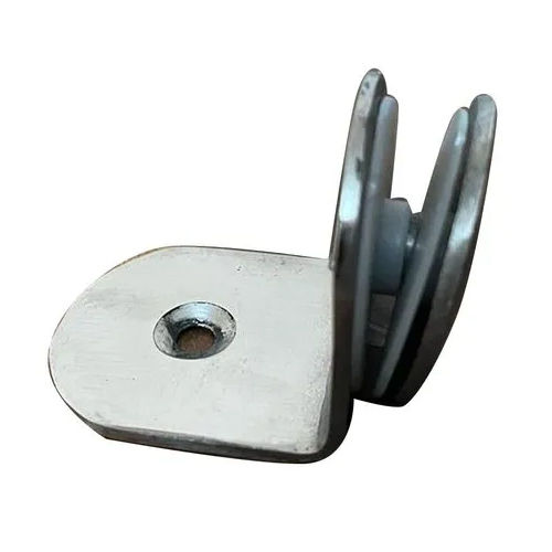 Stainless Steel Glass L Connector - Color: Silver