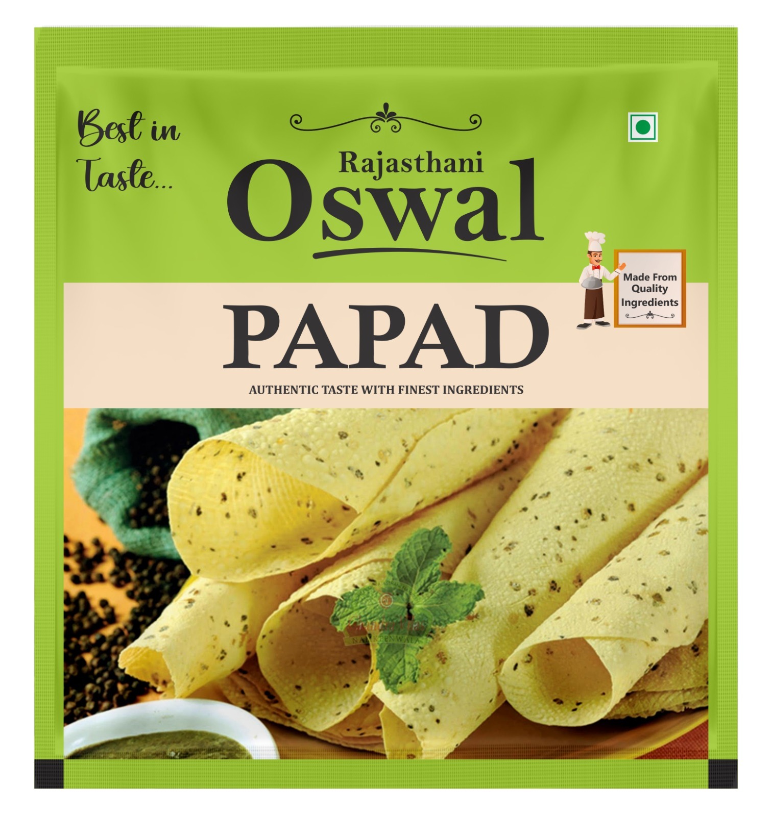 Papad Pouch - Color: Transparent With Multicolor Print