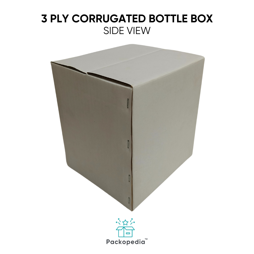 3 Ply Corrugated Bottle Box With Superior Insert For Bottles - Corrugated Board, Multicolour, Rectangle Shape, Embossed Printing, Food Use