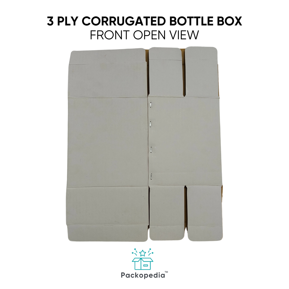 3 Ply Corrugated Bottle Box With Superior Insert For Bottles - Corrugated Board, Multicolour, Rectangle Shape, Embossed Printing, Food Use