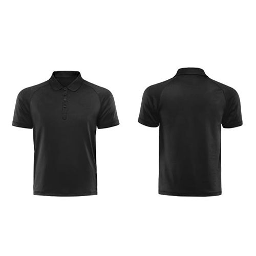 Black Polo T-Shirt - Fabric Type: Cotton