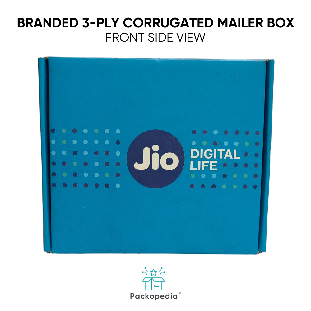 Branded 3-ply Corrugated Printed Mailer Box - Multicolour Square Design | Embossed Finish With Lamination, Eco-friendly Recyclable Packaging
