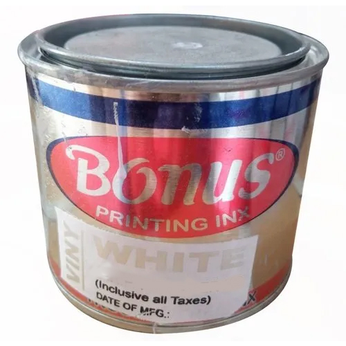 Bonus VinnyShine White Screen Printing Ink - Digital Ink for PVC Surfaces, Available in Various Sizes, Vibrant White Finish, Scratch-Resistant