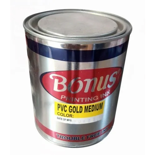 Bonus PVC Gold Medium Printing Ink - Digital Ink, Available in Various Sizes, Rich PVC Gold Color for Screen Printing on All PVC Surfaces