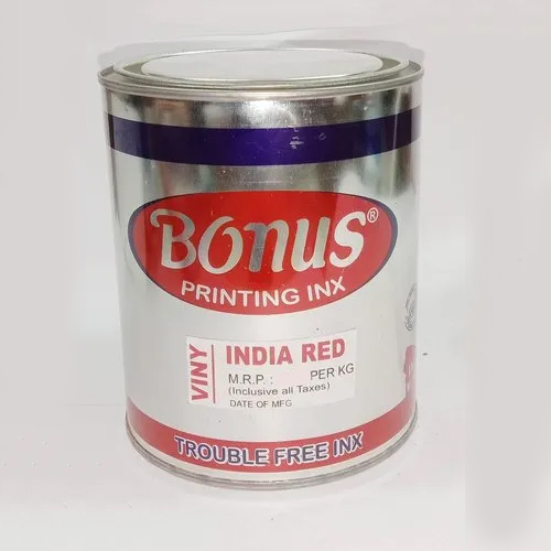 Bonus Vinyshine India Red Printing Ink - Screen Printing Ink, Vibrant Red Color , Excellent Adhesion on Paper, Cardboard, Plastic & Metal
