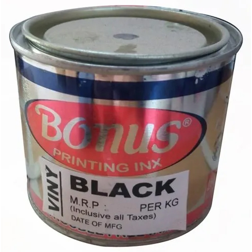Bonus VinnyShine Black Printing Ink - Screen Printing Ink for PVC Surfaces, Vibrant Black Color, Quick-Drying and Environmentally Friendly