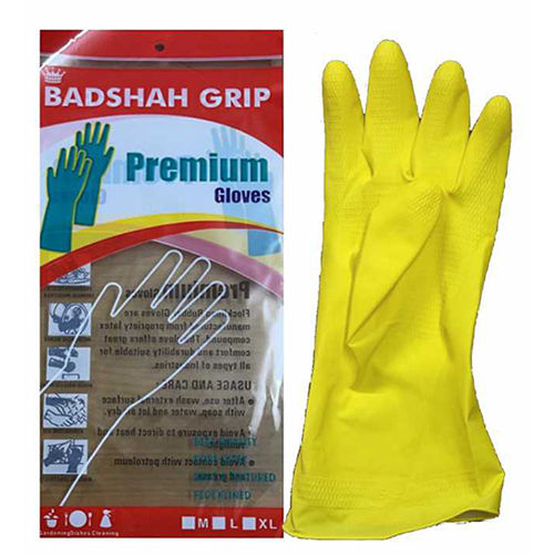 Premium Pure Latex And Soft Textured Gloves - Color: Yellow