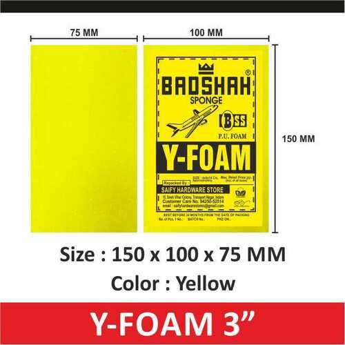 3 Inch Yellow Color Y Foam Sponge - Characteristics: Light In Weight