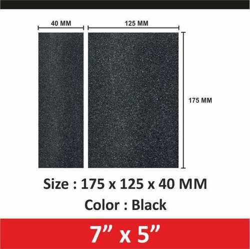 7 X 5 Inch Black Color Foam Sponge - Product Style: Plain