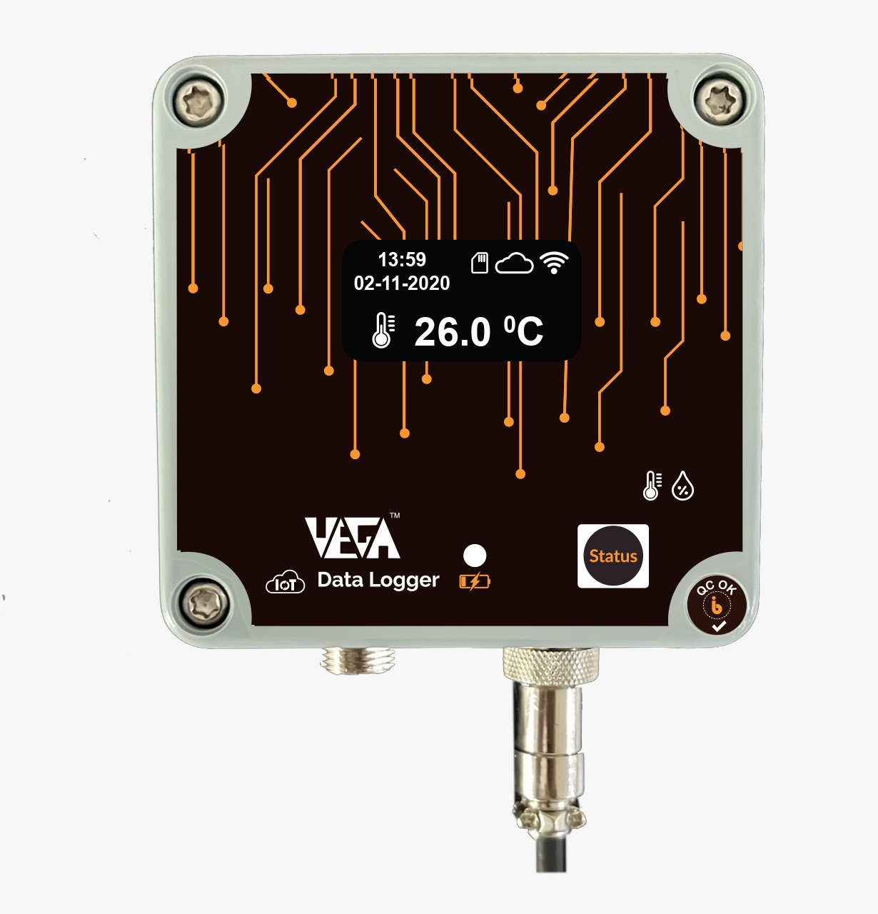 Vega Iot Mtd120 Realtime Temperature And Humidity Data Logger - Accuracy: High %