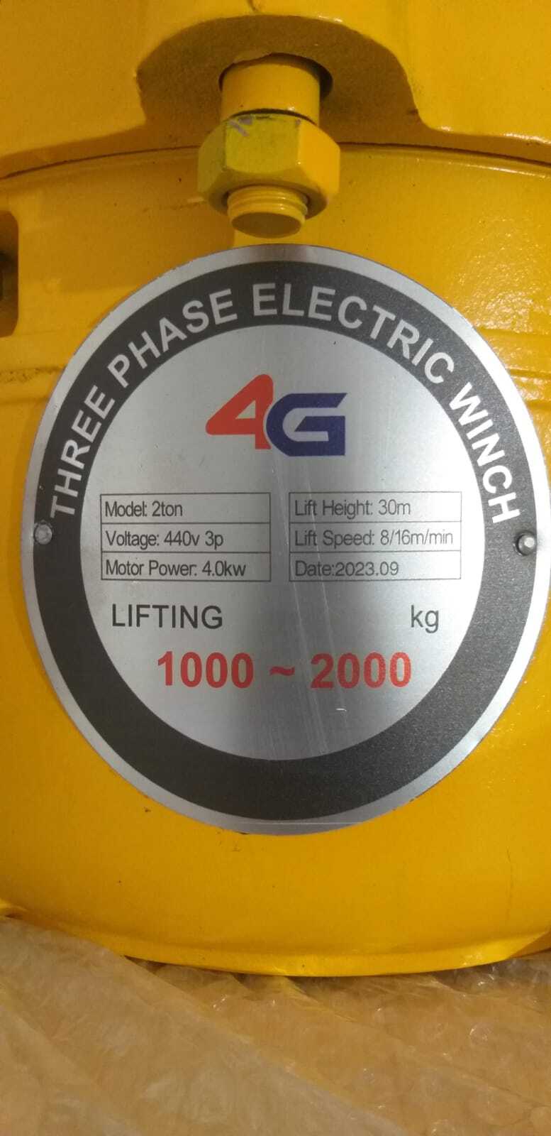 Electric winch 2 ton 30mtr Three phase