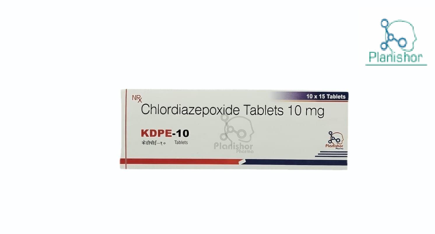 Chlordiazepoxide Tablet 10 Mg - Benzodiazepine Compound, Anxiety Relief & Alcohol Withdrawal Support | Decreases Abnormal Brain Activity