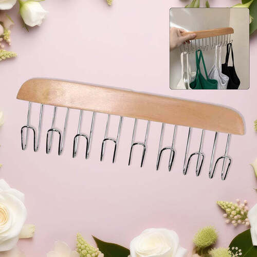 Space Saving 8 Hooks Wooden Hangers