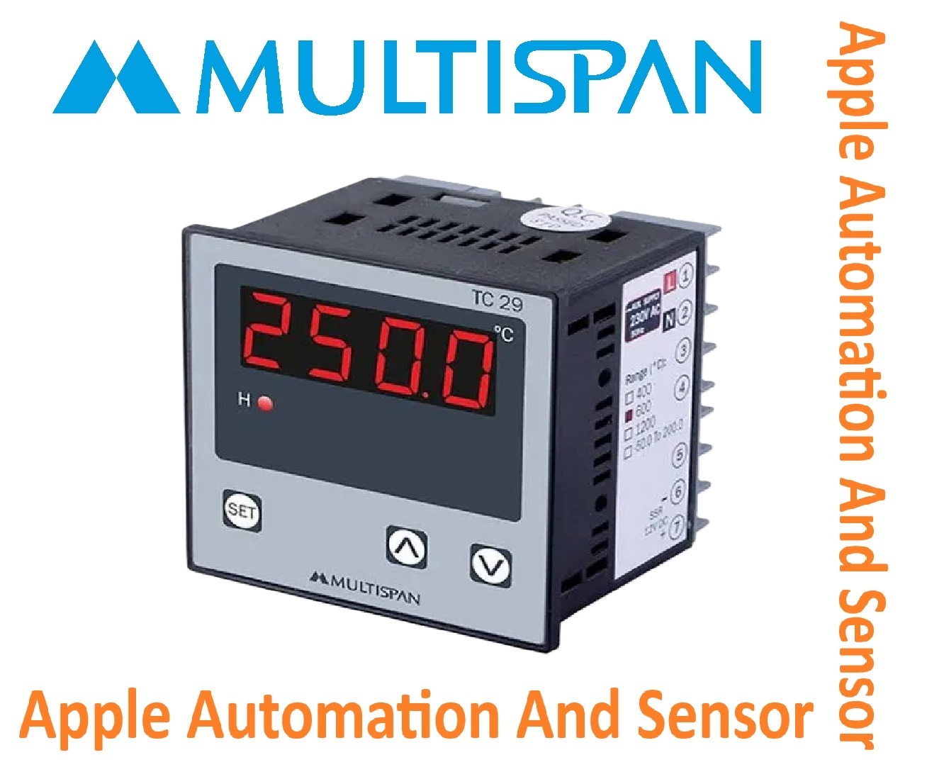 Tc-39h Multispan Single Display Temperature Controller - Universal Input, Pid Control, 3-4 Digit Display, Modular Design, Alarm Functionality, 1 Year Warranty