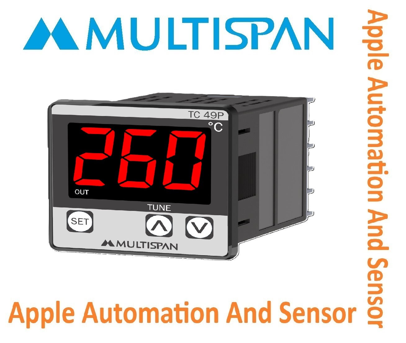 Tc-49p Multispan Single Display Pid Controller - Universal Input, 1 Year Warranty, Adjustable Outputs, Compact Design, Push To Set Functionality