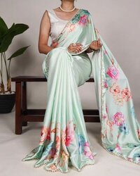 Pearl Lace Saree - Color: As Per Images