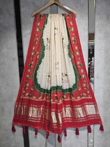Gajji Silk Dupatta - Attributes: Washable
