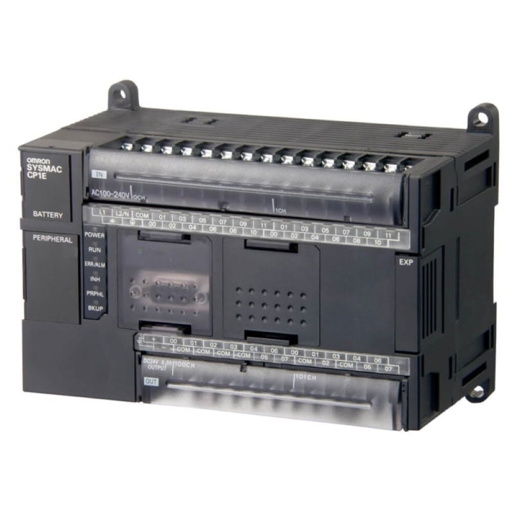 Omron Cp1e-n40 - 24 Digital Inputs, 16 Solid State Outputs | 8k Words Memory, Battery Backup, 40 Expandable Modules