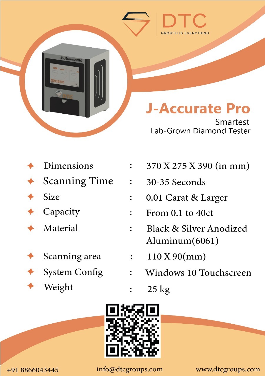 J-accurate Pro Smartest Lab-grown Diamond Detector - Machine Weight: 25 Kilograms (Kg)