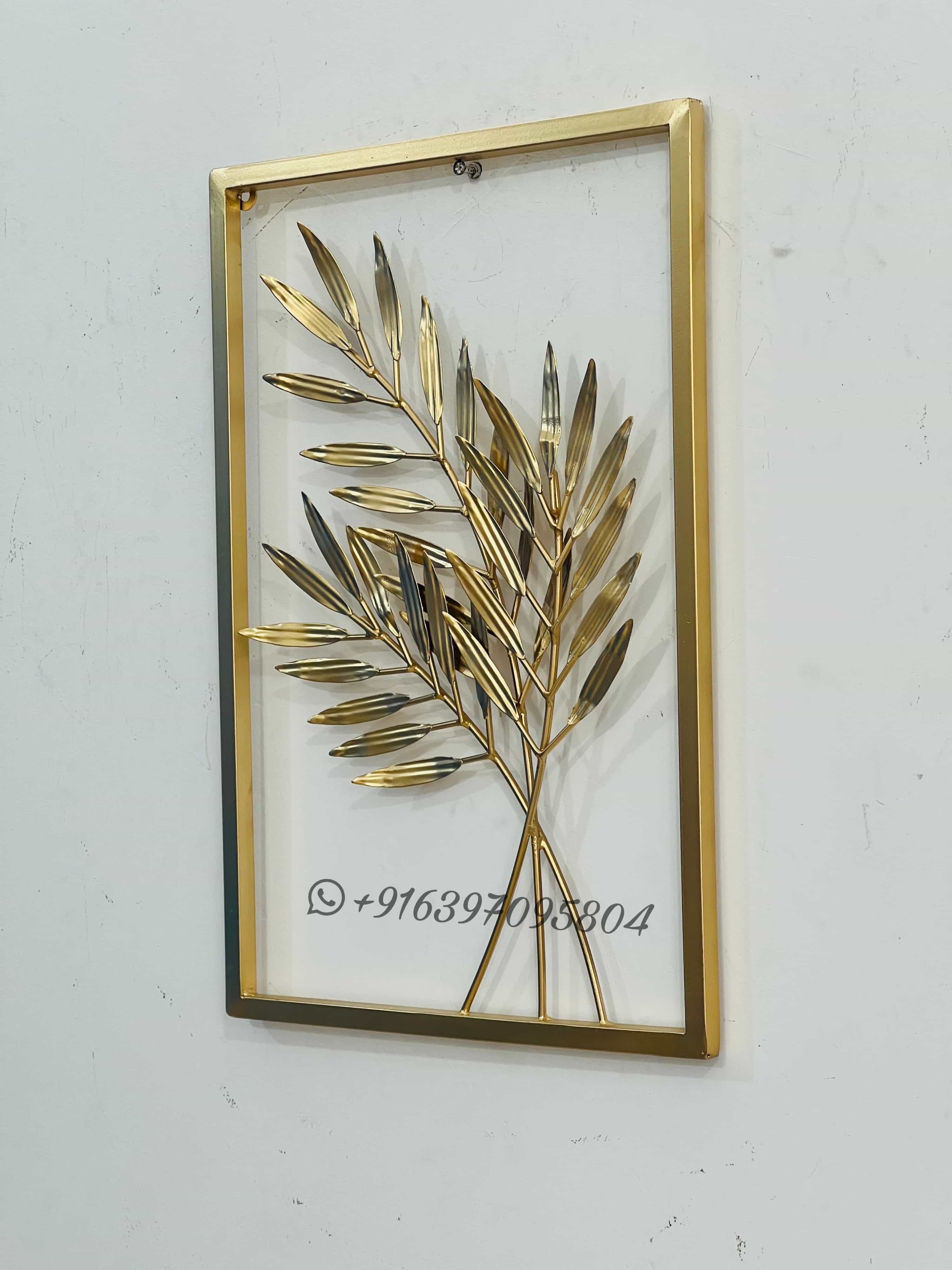 Deco Flow Wall Art - Iron, 18x12 Inches, Gold | Modern Arts Theme, Coated Finish, Suitable For Home And Office Spaces, European Style