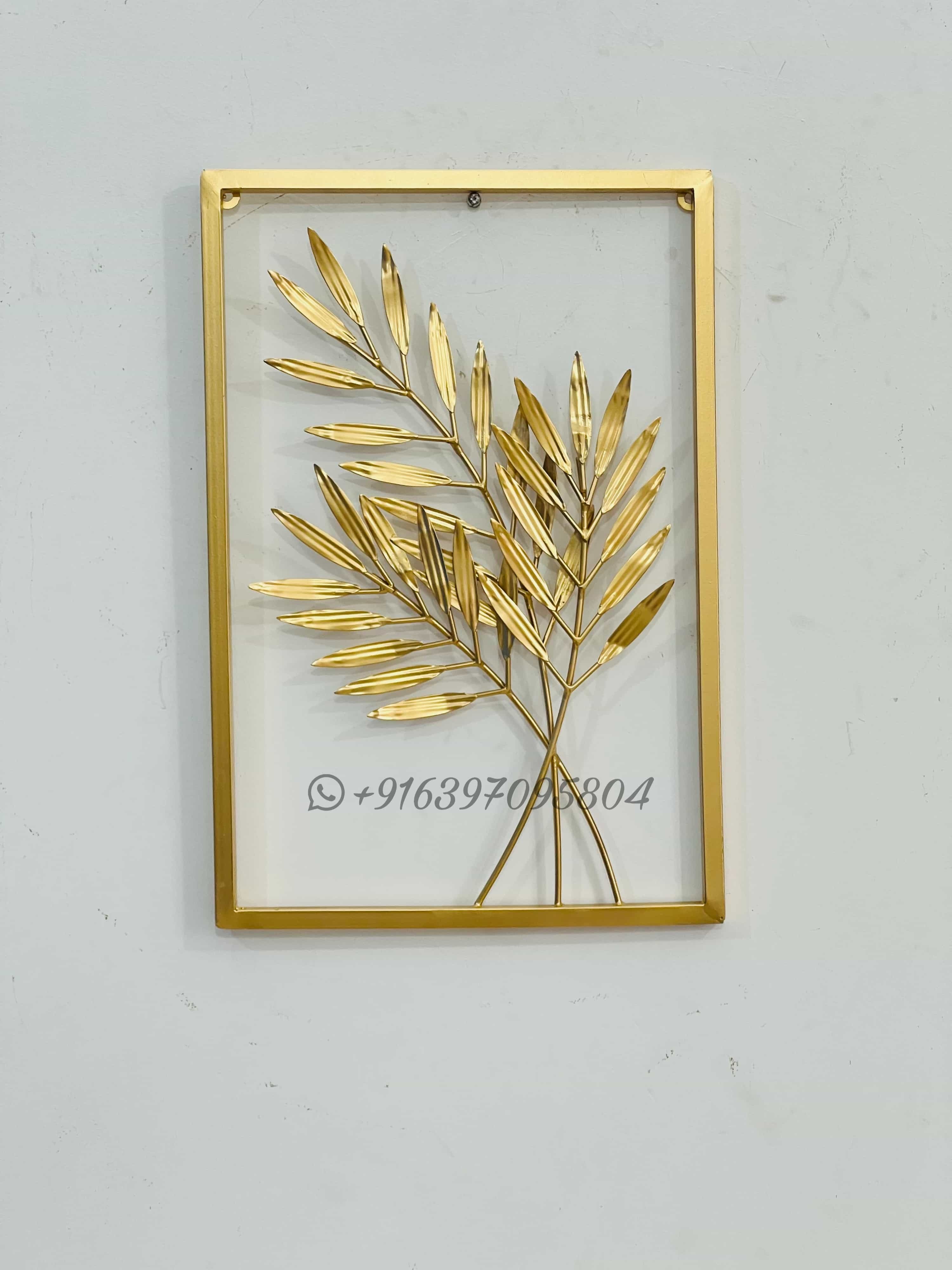 Deco Flow Wall Art - Iron, 18x12 Inches, Gold | Modern Arts Theme, Coated Finish, Suitable For Home And Office Spaces, European Style