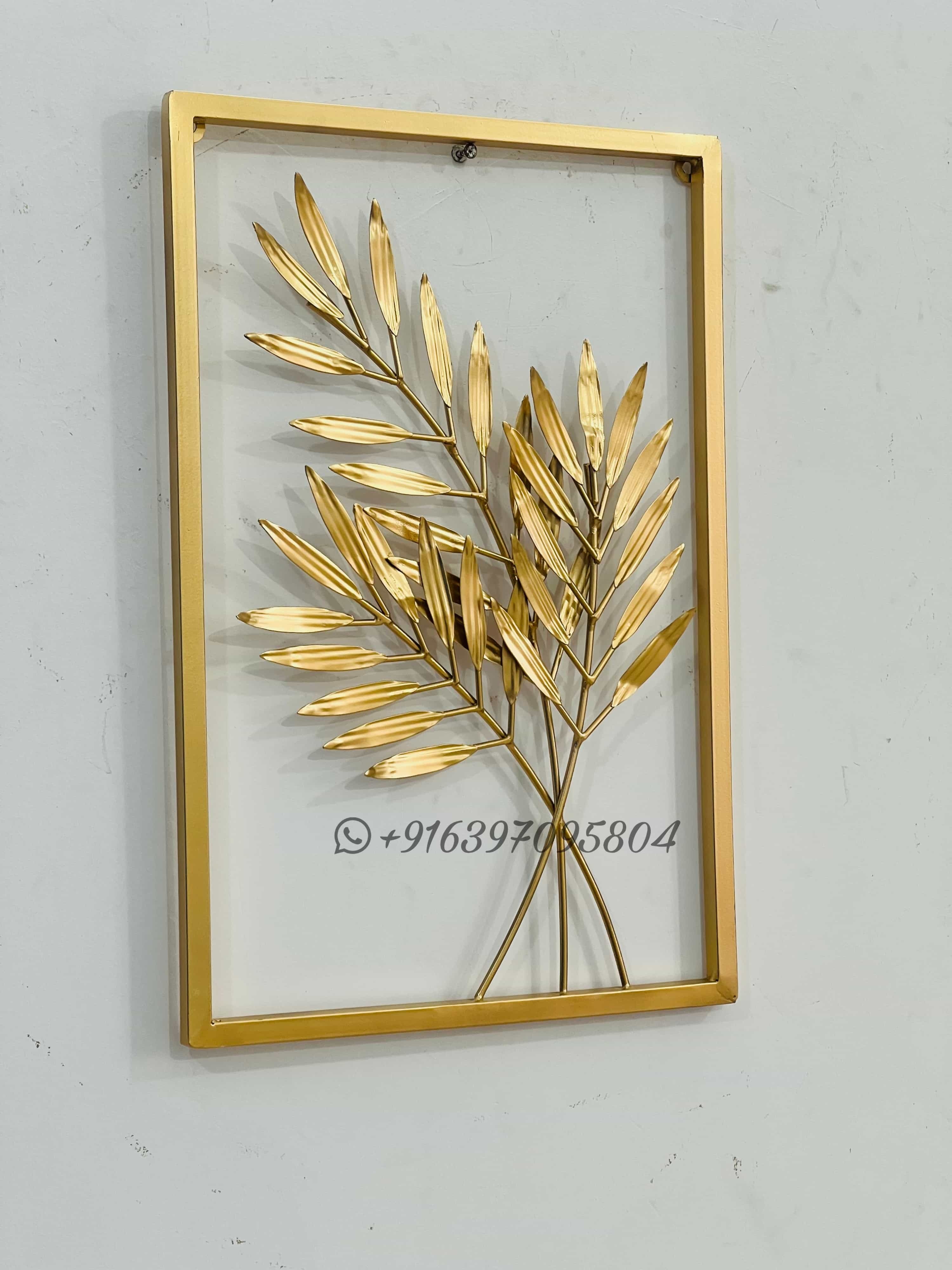 Deco Flow Wall Art - Iron, 18x12 Inches, Gold | Modern Arts Theme, Coated Finish, Suitable For Home And Office Spaces, European Style