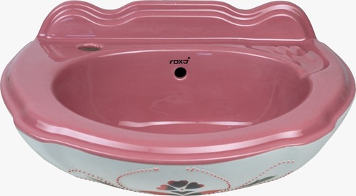 VITROSA Wall Mounted Basin 1821 - Ceramic, Two Piece Design, 8 kg Weight | Sleek Floor Mounted Installation