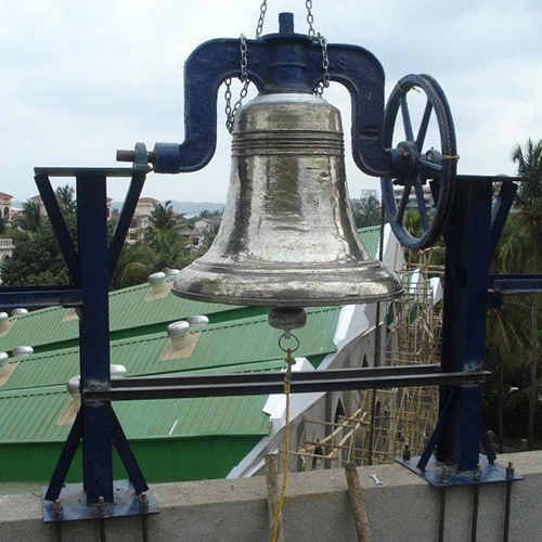 Brass Big Church Bell - Customized Size, Polished Finish | Corrosion-Resistant, Engraved Indian Design, Modern Arts Style