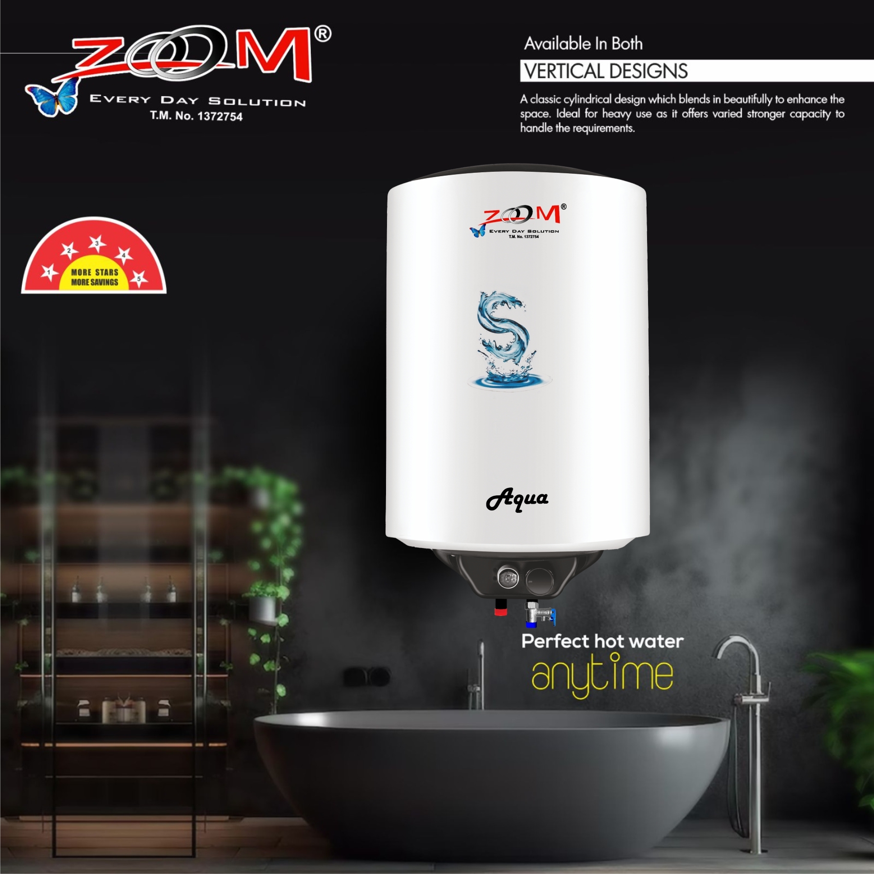 Water Heater 80 liter Aqua Metal Body with glassline tank