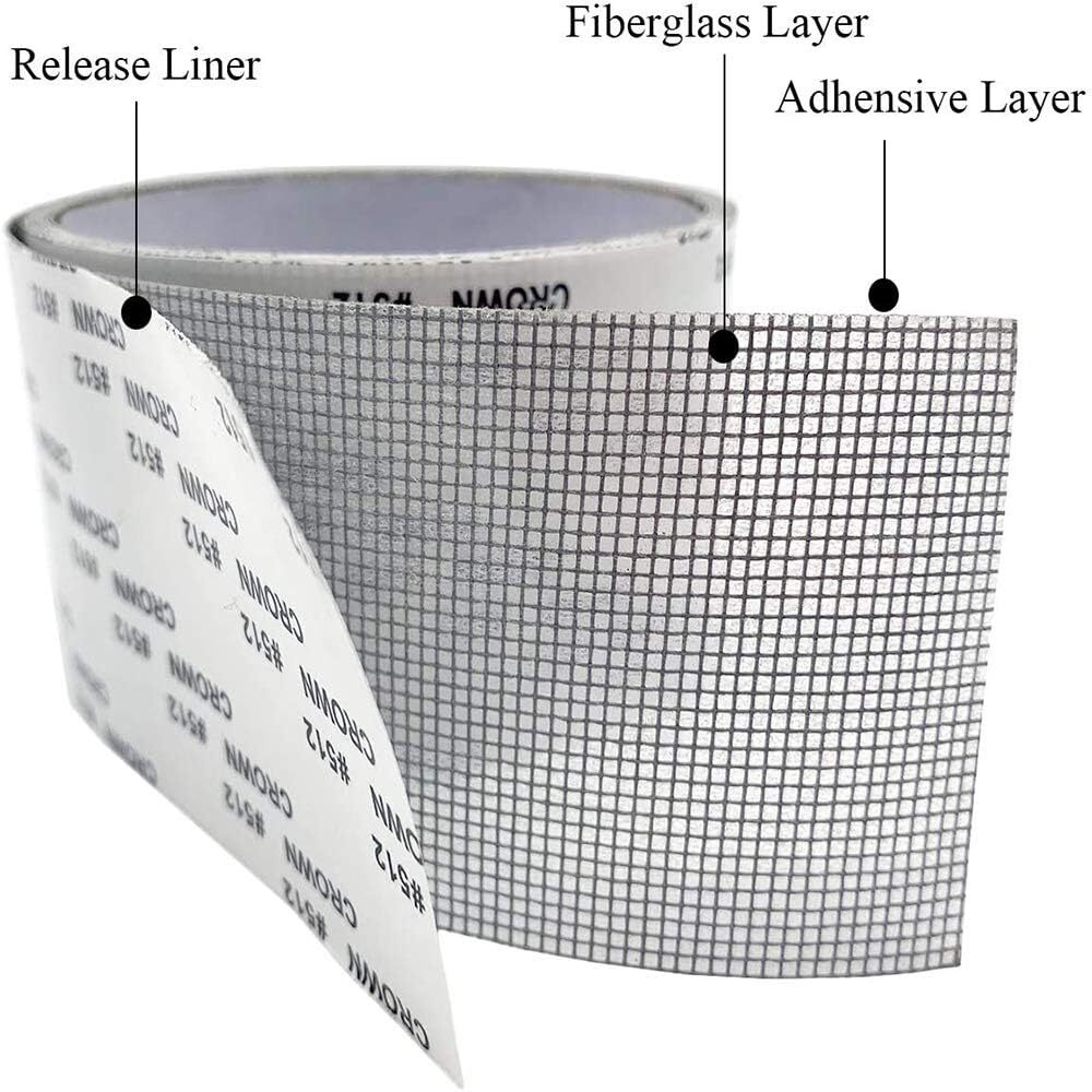 Window Repair Tape - 10x10x5 Cm | Durable Tear-resistant Fiberglass, Strong Adhesive, Waterproof Mesh For Windows, Doors & Tents