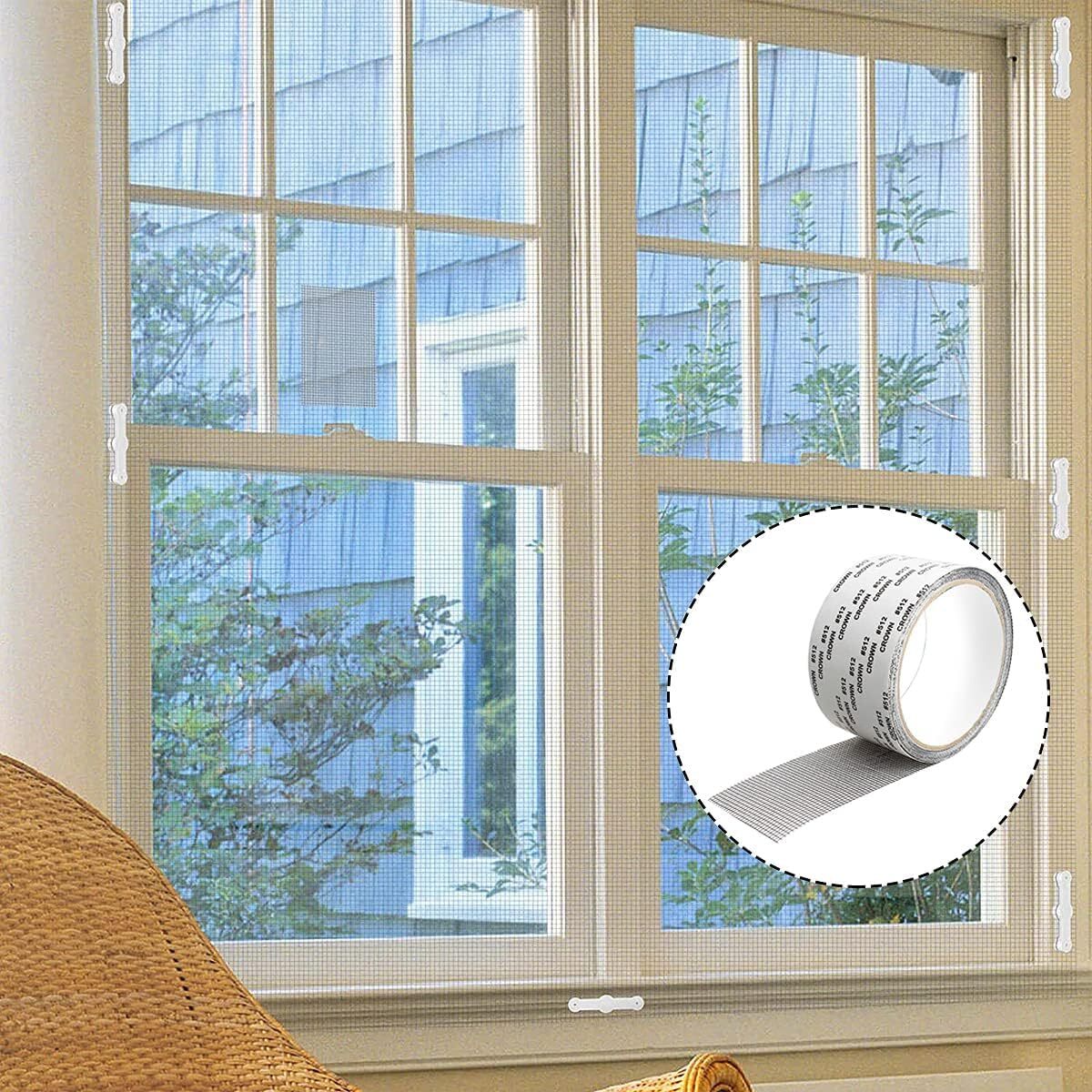 Window Repair Tape - 10x10x5 Cm | Durable Tear-resistant Fiberglass, Strong Adhesive, Waterproof Mesh For Windows, Doors & Tents
