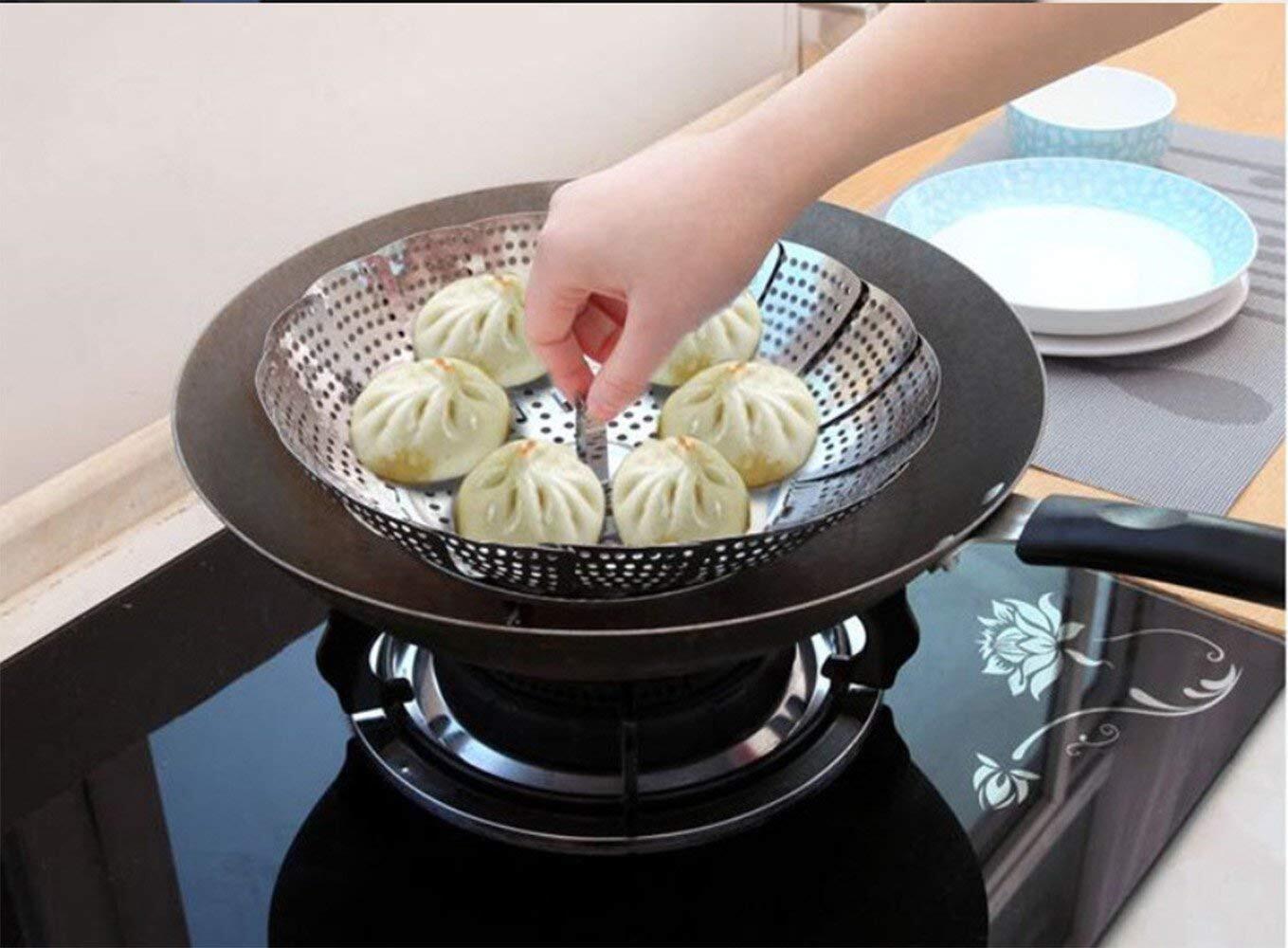 Vegetable Steamer Basket - Stainless Steel, 10x5x10 | Adjustable Steam Control, Rapid Heat-up Technology, Compact And Lightweight Design
