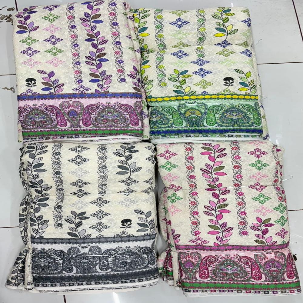 Digital Print Fabric With Sequence Embroidery For Garment - Customizable Size, Variety of Colors , Washable with Unique Texture and Intricate Embroidery