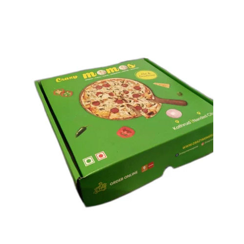 Printed Pizza Packaging Box - Color: Green