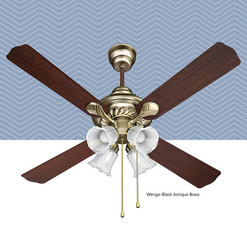 Florence Es Wenge Black Antique Brass Premium Underlight Ceiling Fan - Color: Different Available