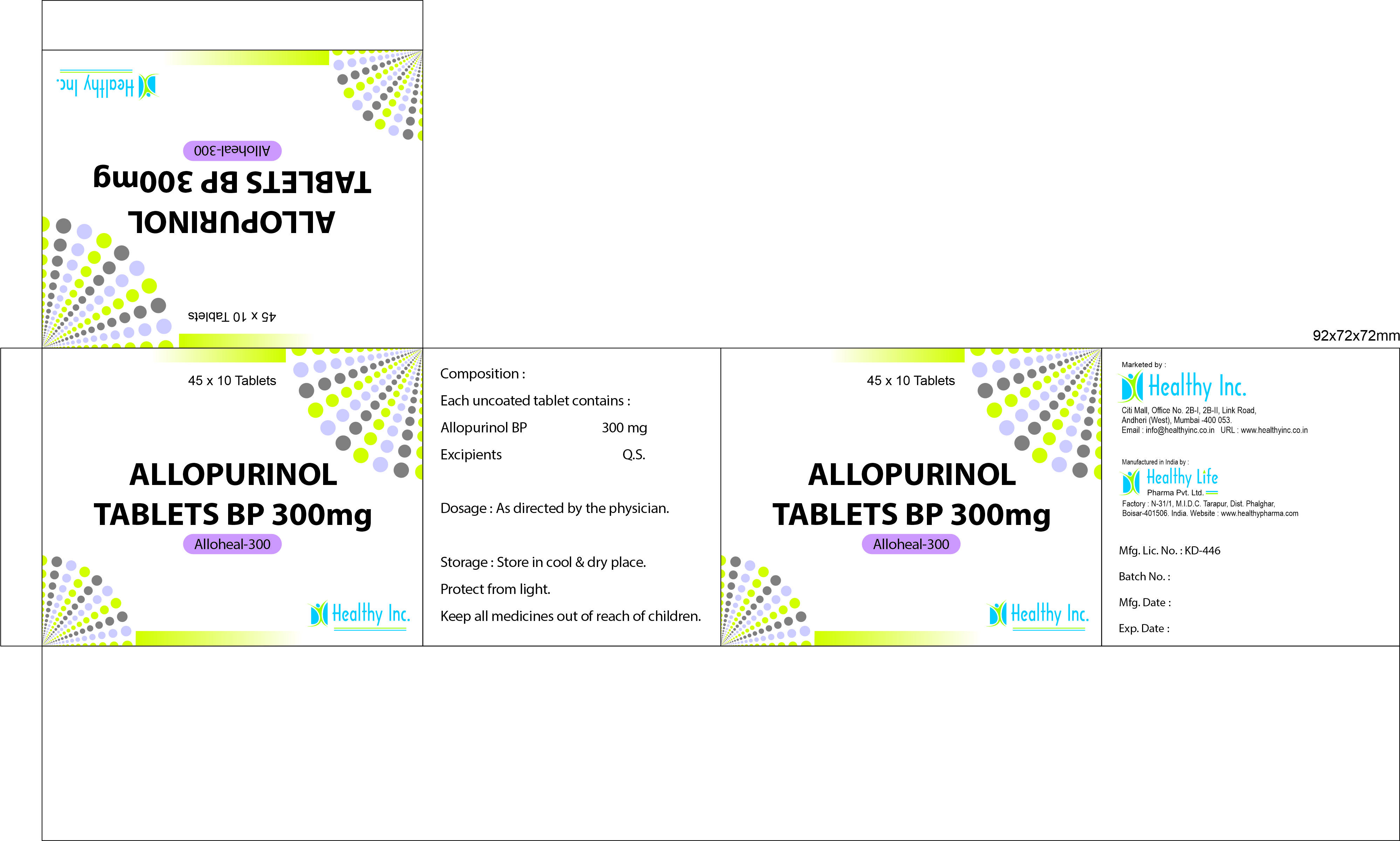 300 Mg Allopurinol Tablets Bp - Dosage Form: Tabet