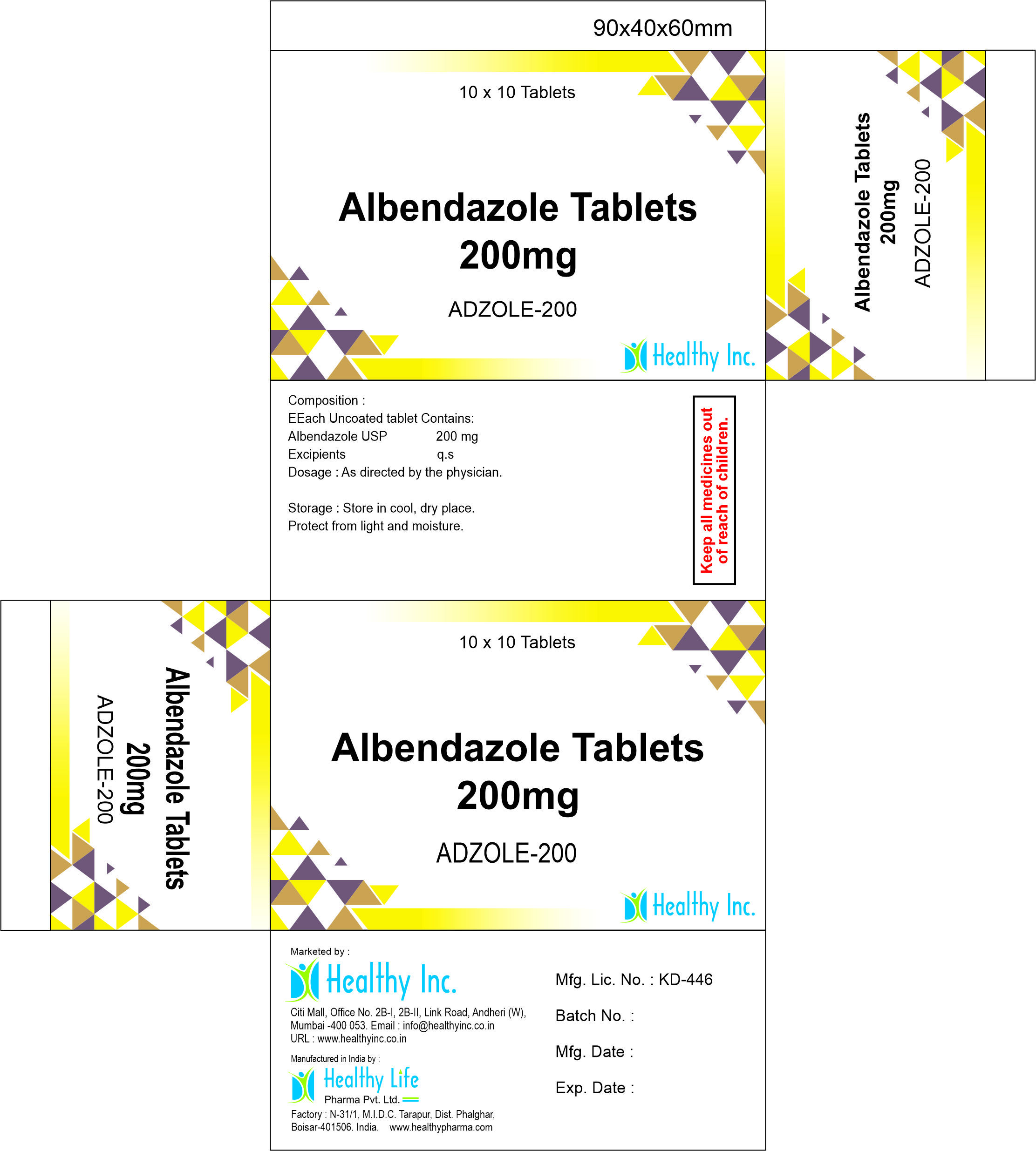 Albendazole Tablet 200mg - Drug Type: Generic Drugs