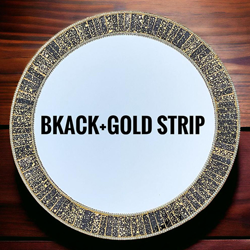 Black Gold Strip Mosaic Design Mirror - Application: Home