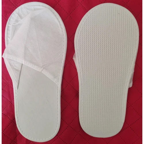 Non Woven Unisex White Disposable Slippers - Size: 10