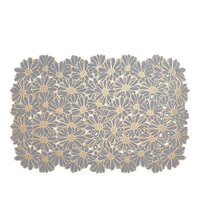 Cherrybox Table Mat Rectangular - Plastic Pvc, 30 X 45 Cm, Multi Color Floral Design | Washable, Non Slip, Heat Resistant, Easy To Store Placemats